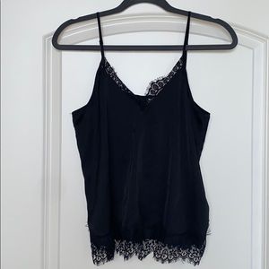 Satin and lace tank